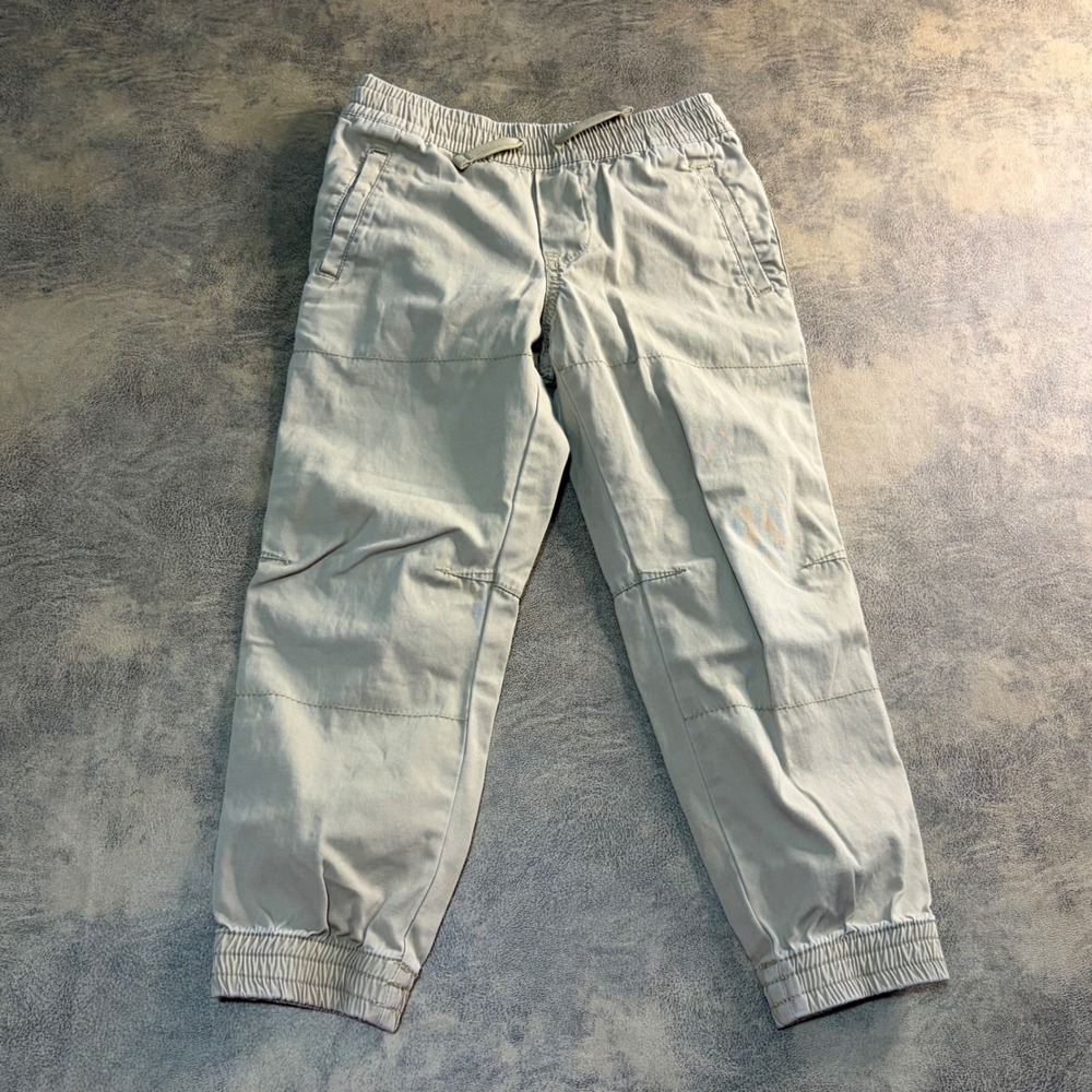 Polo Ralph Lauren Jogger Pants Boys 5 Tan Cotton Twill Elastic Waist 4672